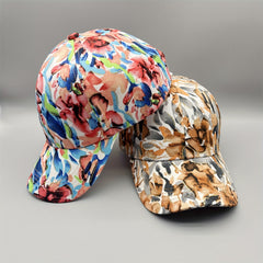 Colorful Flower Graffiti Baseball Cap Sun Hat For Women