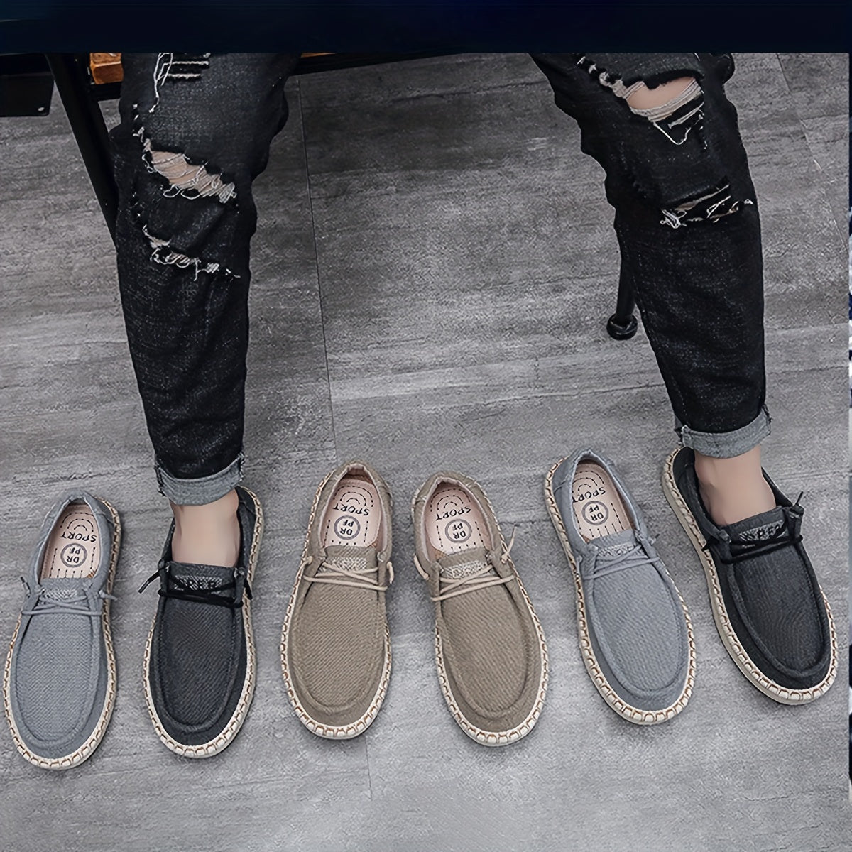 Canvas Slip On Sneakers for Men Breathable Non-slip Shoes