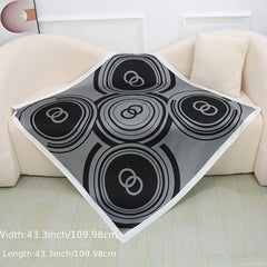 Matte Silk Print Circle Double Ring Scarf
