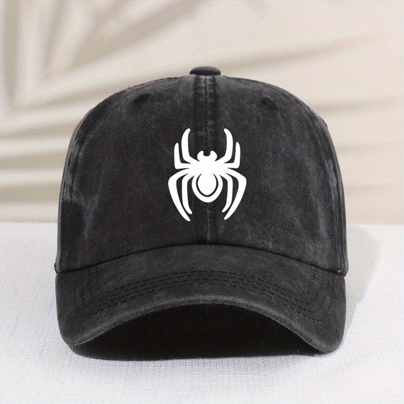 Children's Vintage Spider Baseball Cap Distressed Washed Sunshade Duck Tongue