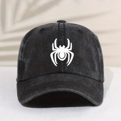 Children's Vintage Spider Baseball Cap Distressed Washed Sunshade Duck Tongue