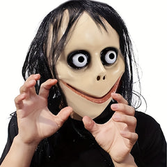 Halloween Mask Scary Long Hair Role Playing Clown Costume
