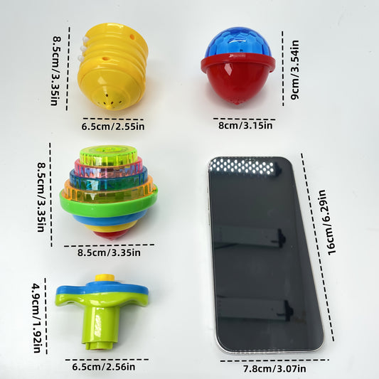 LED Light Up Spinning Tops for Kids Interactive Outdoor Play