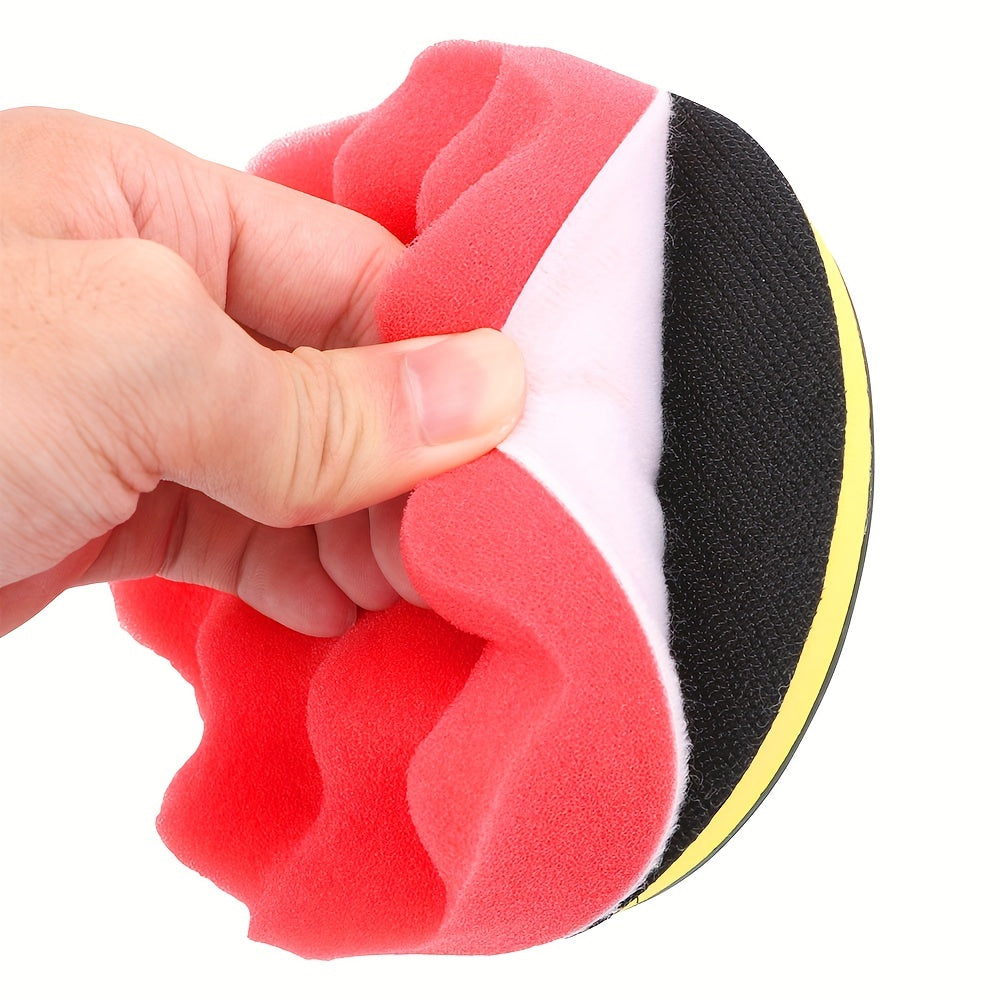12pcs 125mm Sponge Car Polisher Waxing Pads Buffing Kit