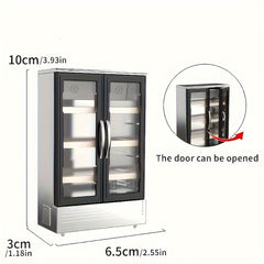 Dollhouse Kitchen Set with Double Door Refrigerator for Room Decoration