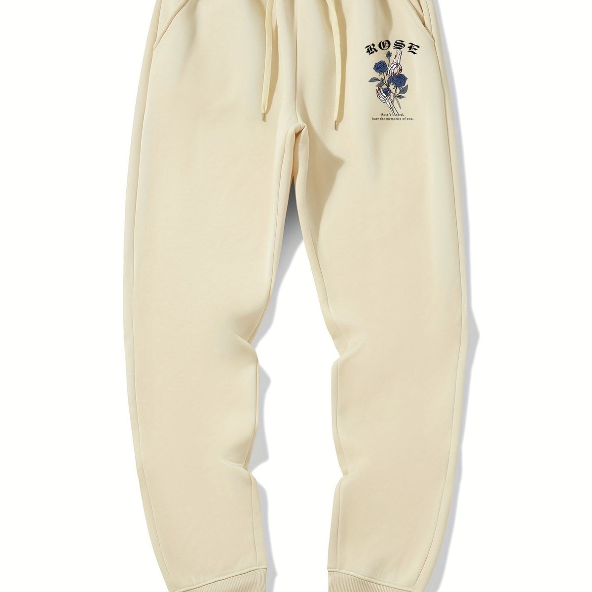 Men s Rose Print Drawstring Sweatpants