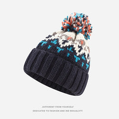 Hairball Knit Winter Beanie Hat Unisex Ear Protection Girls Women Gift