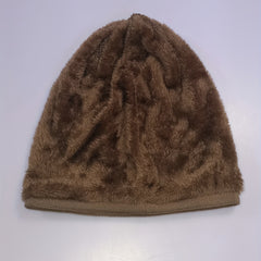 Neutral Large Star Jacquard Plus Velvet Knitted Hat