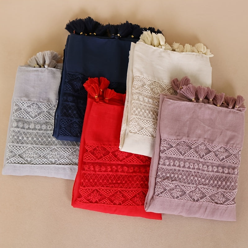 Lace Tassel Scarf for Women - Casual Cold Weather Scarves