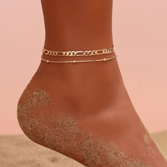 Dainty Twist Knot Anklet Chain Hollow Alloy Link Chain Beach Surfing Jewelry
