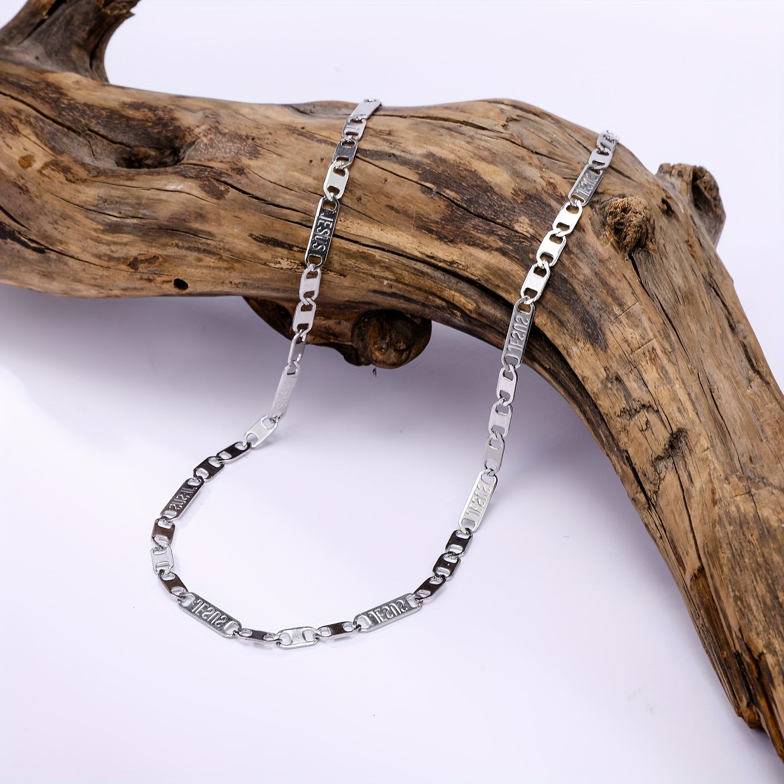 Men's Oval Shield Necklace Boys Hip Hop Chain