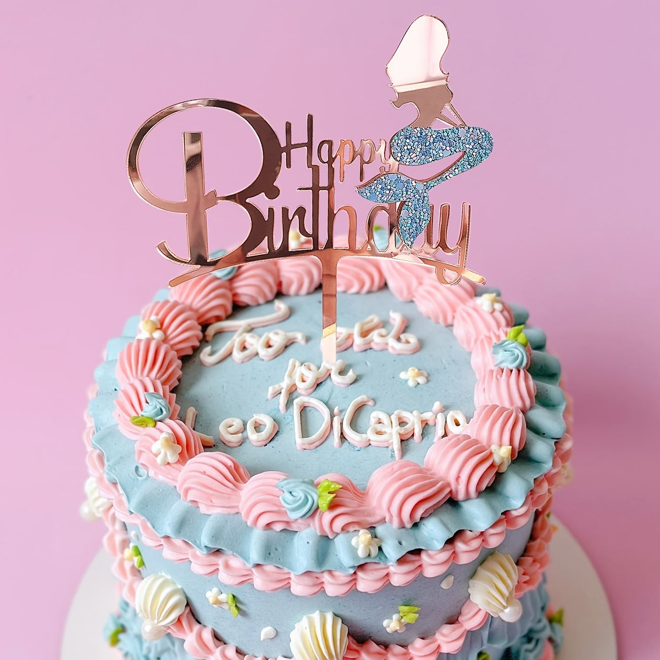Mermaid Themed Birthday Cake Insert for Party Decoration