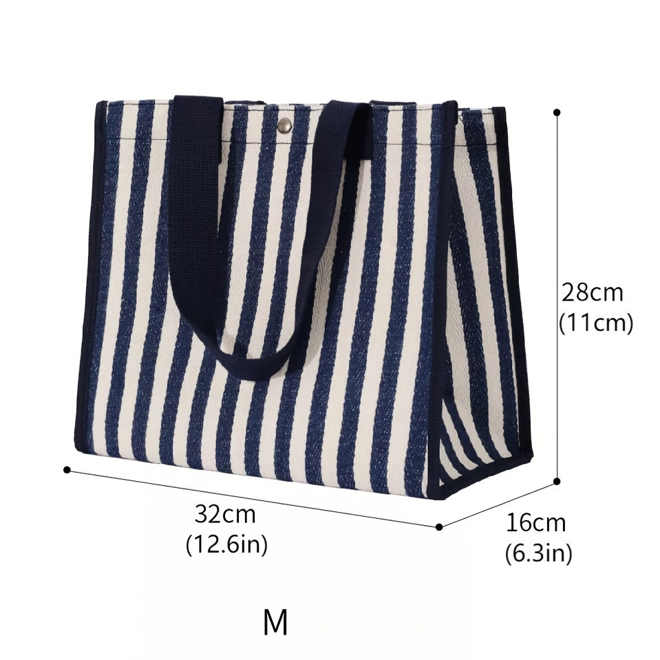 Striped Large Capacity Tote Bag Casual Handbag Women's Shoulder Bag