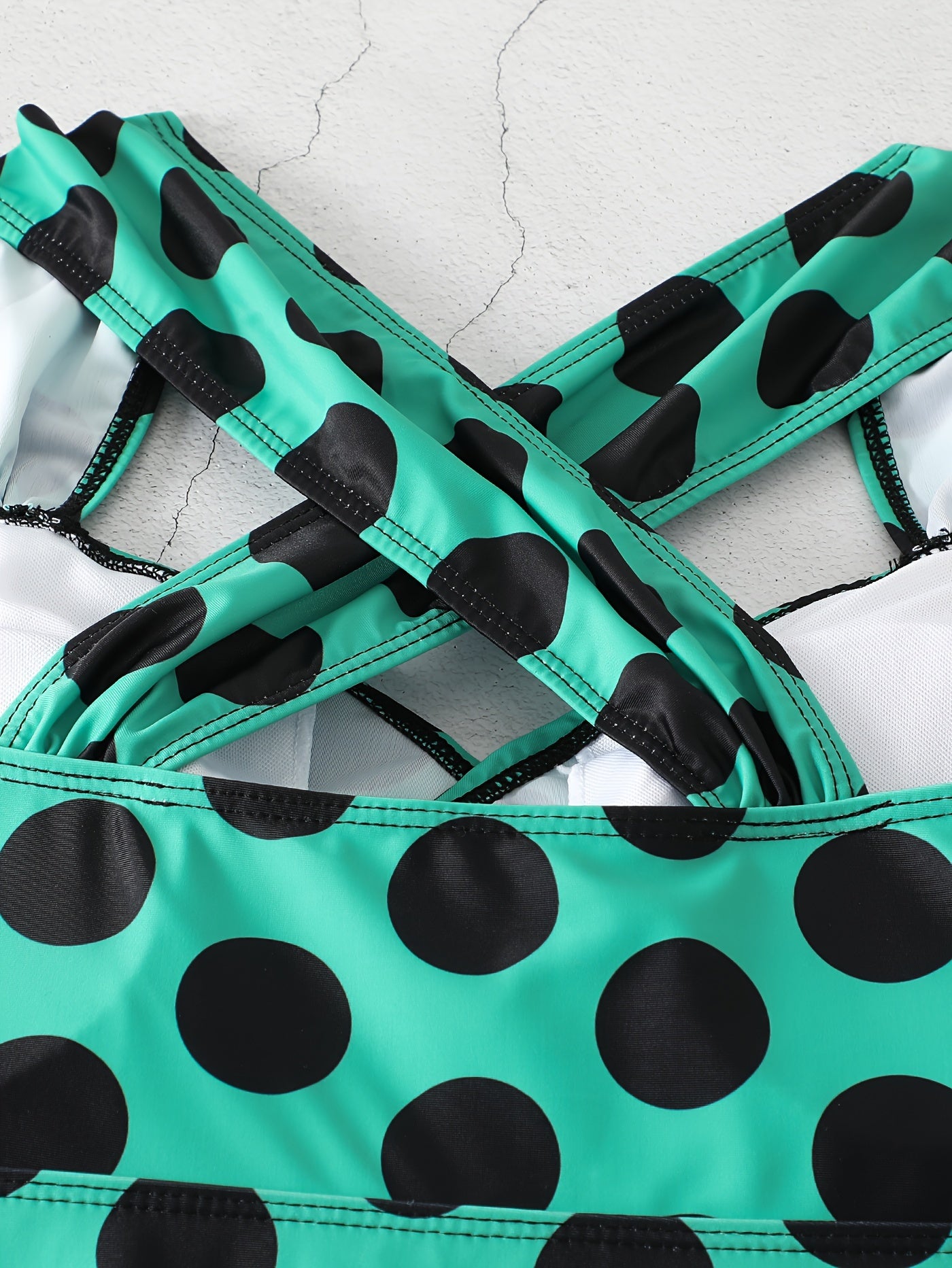  Tetro Tankini Set Polka Dot Print Dress & Shorts