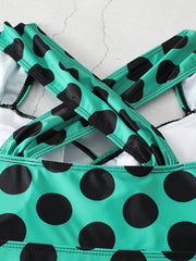  Tetro Tankini Set Polka Dot Print Dress & Shorts