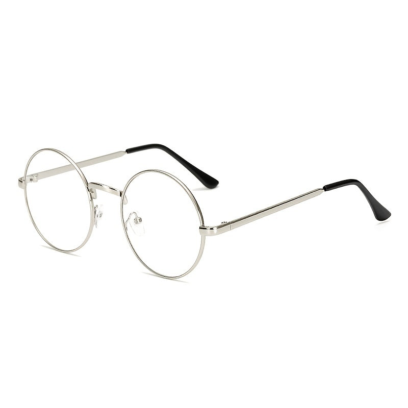 Multicolor Round Frame Metal Glasses with Zipper Box