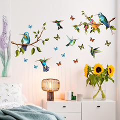 4pcs Bird & Butterfly Wall Stickers - Spring Home Decor Touch