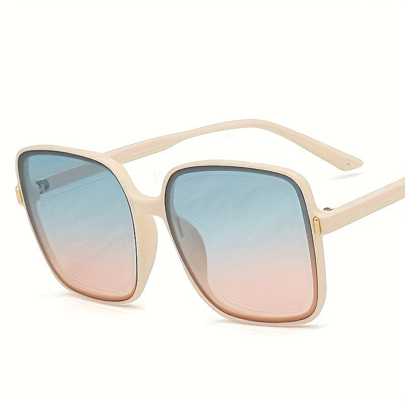 Men's Gradient Lens Sunglasses Square Frame Sunscreen Glasses