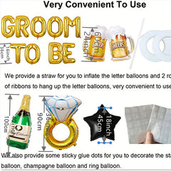 24pcs Men's Single Party Balloons Groom's Pre-wedding Decoration Set