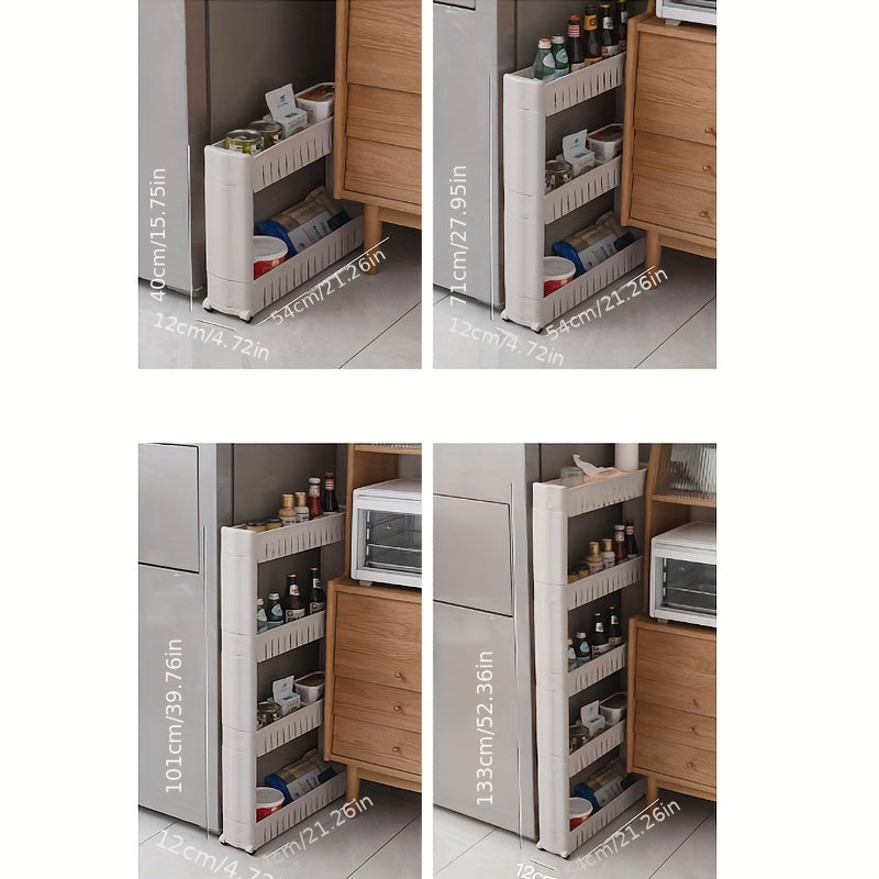1pc Slot Pulley Storage Rack Multifunctional Plastic Storage Rack