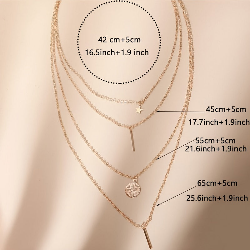 Women's Star Layer Necklace 18K Plated Jewelry