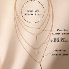 Women's Star Layer Necklace 18K Plated Jewelry
