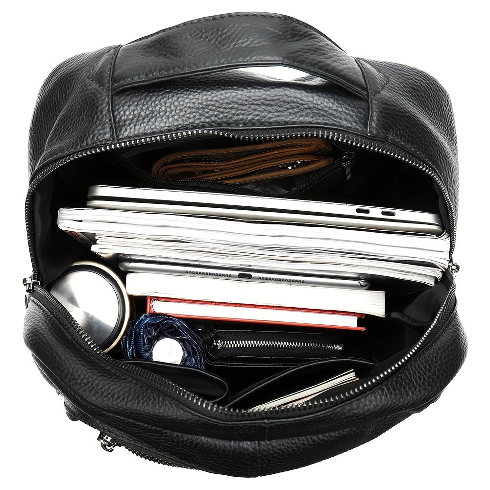 Men's Leather Backpack Large Capacity Travel Backpacks