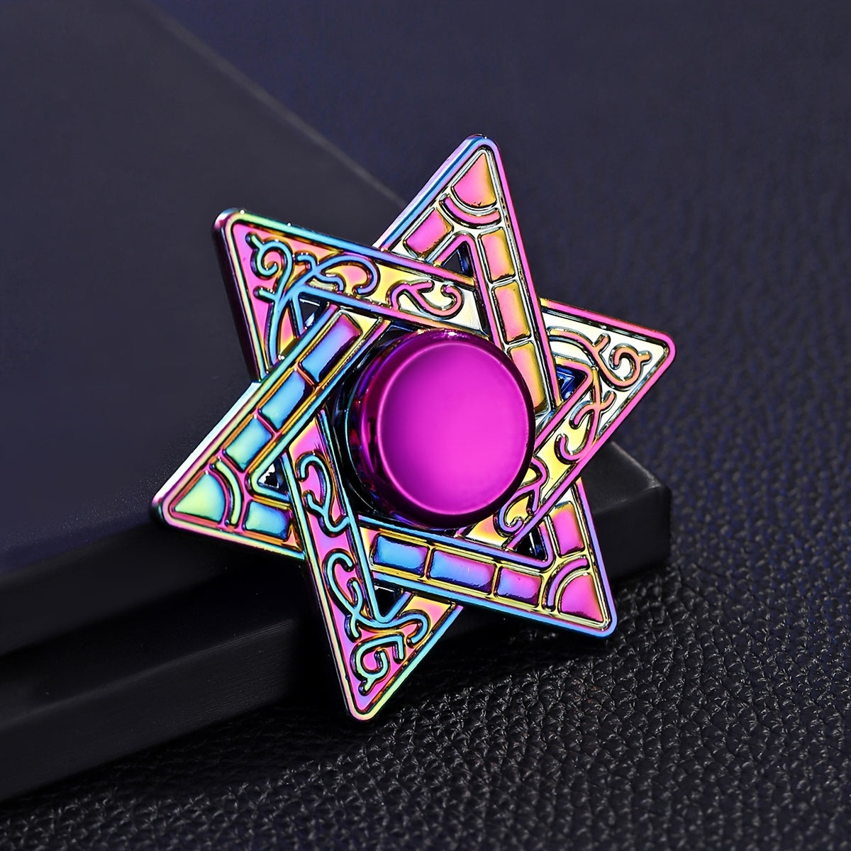 Colorful Hexagon Spinner Fidget Toy Durable Metal Long Lasting Rotation