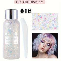 Mermaid Sequins Body Glitter Gel Long Lasting Glitter for Face Hair Eyeshadow