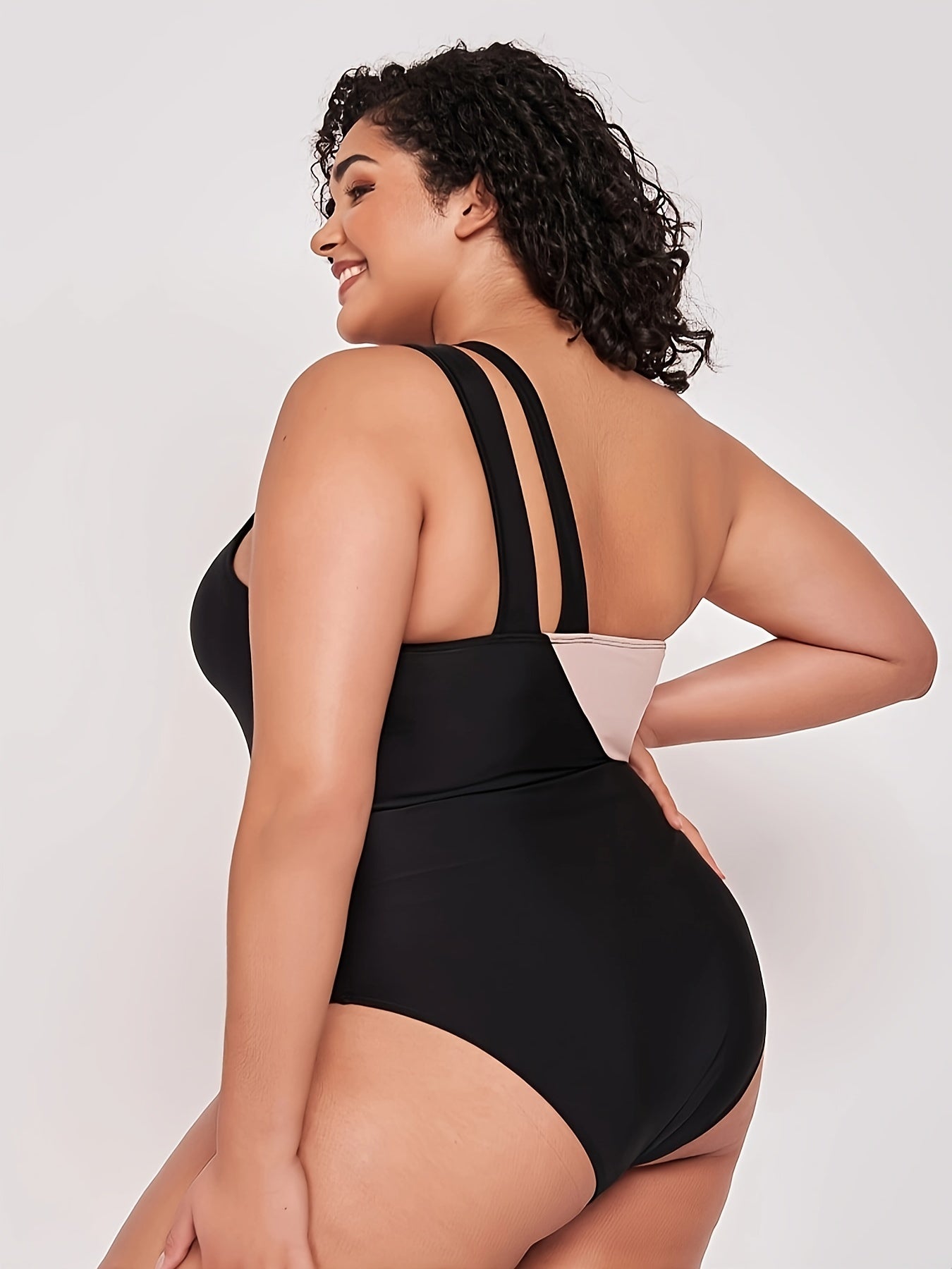  Modest Swimsuit One Shoulder Tummy Control One Piece Bathing Suit