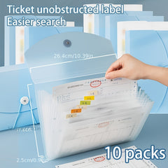 10pcs Invoice Storage Bag A4 Receipt Document Organizer
