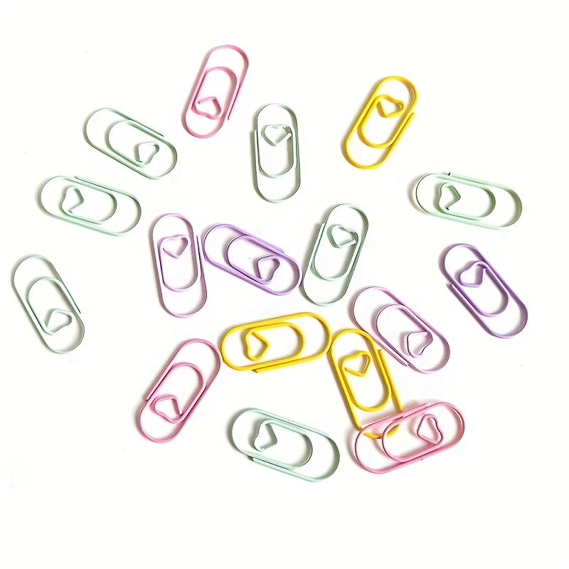 30pcs Macaron Mini Love Paper Clips Colorful Bookmark Clips
