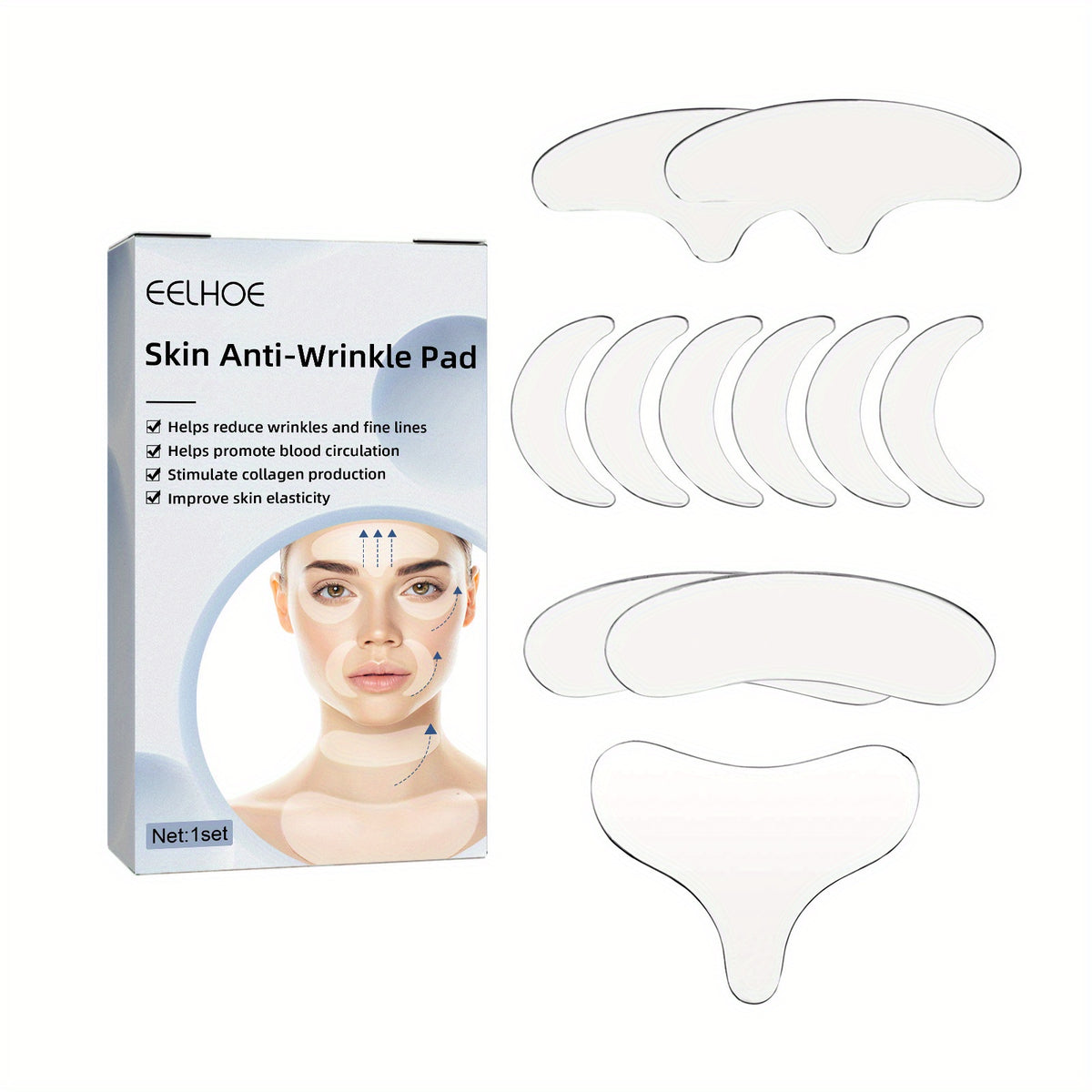Reusable Silicone Skin & Face Lift Patch Chest Wrinkle Pads & Neck Patches Pad