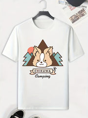 Men's Camping Pattern T-shirt Active Stretch Tee