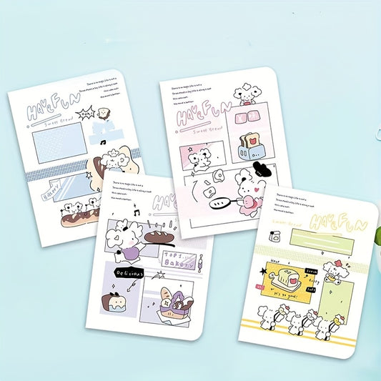 4pcs Cartoon Coil A5 Notebooks - 80 Sheets - Office/School/Birthday