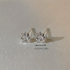 925 Silver Star Zircon Stud Earrings for Women