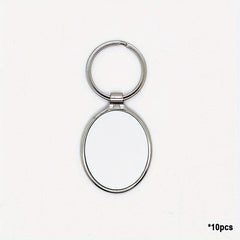 Sublimation Blank Oval Metal Keychain 10pcs