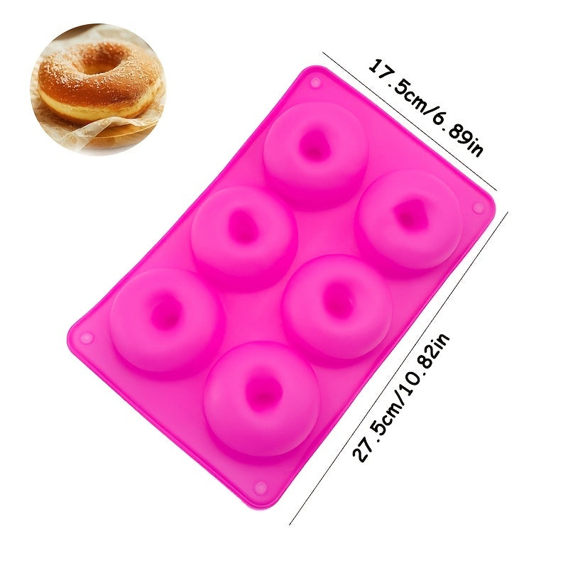 6-Hole Non-Stick Silicone Donut Mold for Baking Pastry