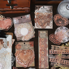 10pcs Retro Lace Decorative Paper for DIY Bullet Journal