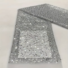 Lace Fabric Bridal Gown Multicolor Sequins Beaded Pearl Fabric Thick Version