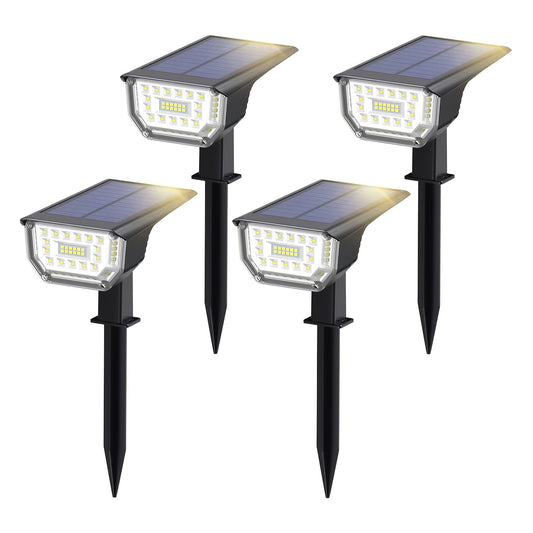 4pcs Solar Lawn Lights Outdoor Waterproof Spotlights 67 LED RGB Floor Lights