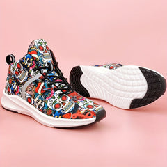 Skull Print Lightweight Running Shoes Non Slip Outdoor Sneakers