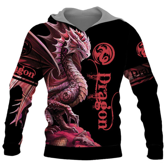 Dragon 3D Print Hoodie Men Graphic Hooded Pullover Autumn Clothing