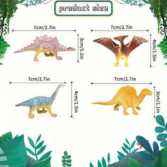 16pcs Mini Dinosaur Simulation Toy Solid Dinosaur Model Action Figures