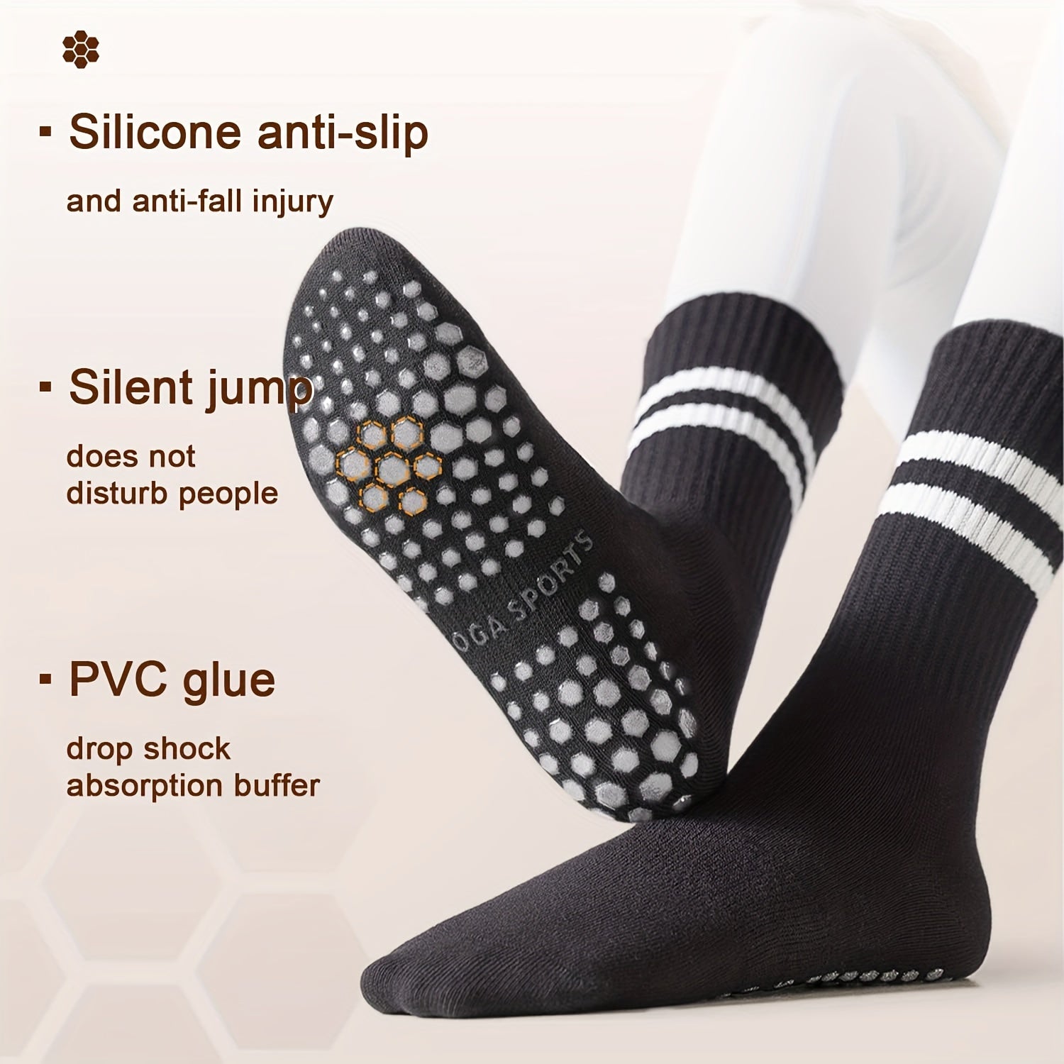 Striped Yoga Socks Women's Non-Slip Sports Socks