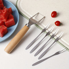 6pcs Watermelon Slicer Set with 5 Forks - Stainless Steel Cutter and Divider