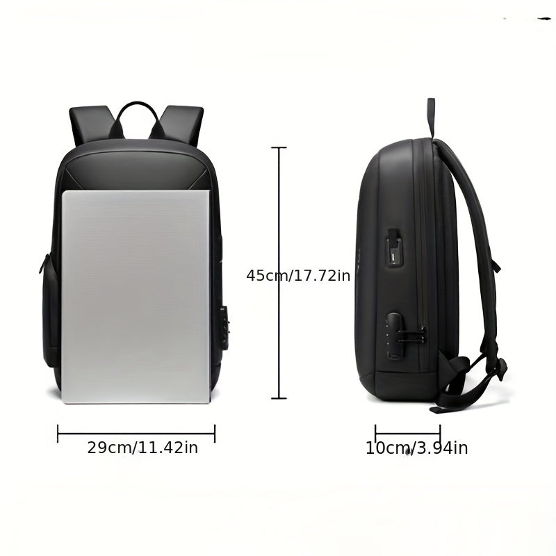 Men's Casual Backpack With Password Lock USB Charging Lightweight Computer Bag