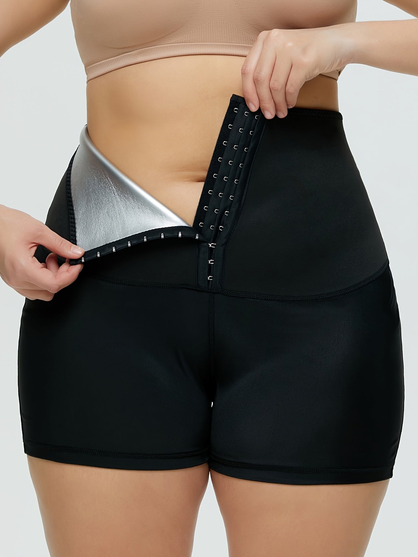  Shapewear High Rise Front Buckle Stretch Shorts