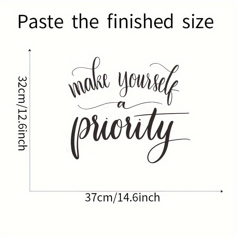 Make Yourself a Priority Wall Decals Art Quote for Bedroom Living Room