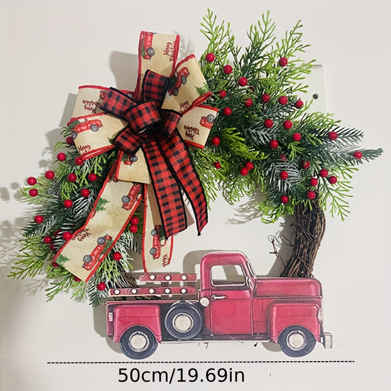 Christmas Red Truck Garland Farmhouse Decoration